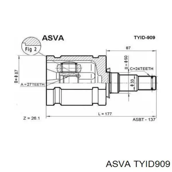 TYID909 Asva ШРКШ внутрішній, передній, лівий