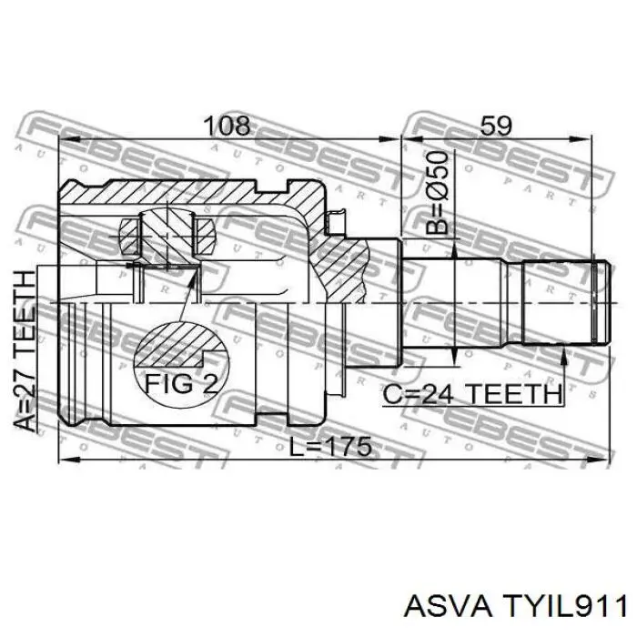 Купити TYIL911 Asva Граната внутрішня, передня, ліва