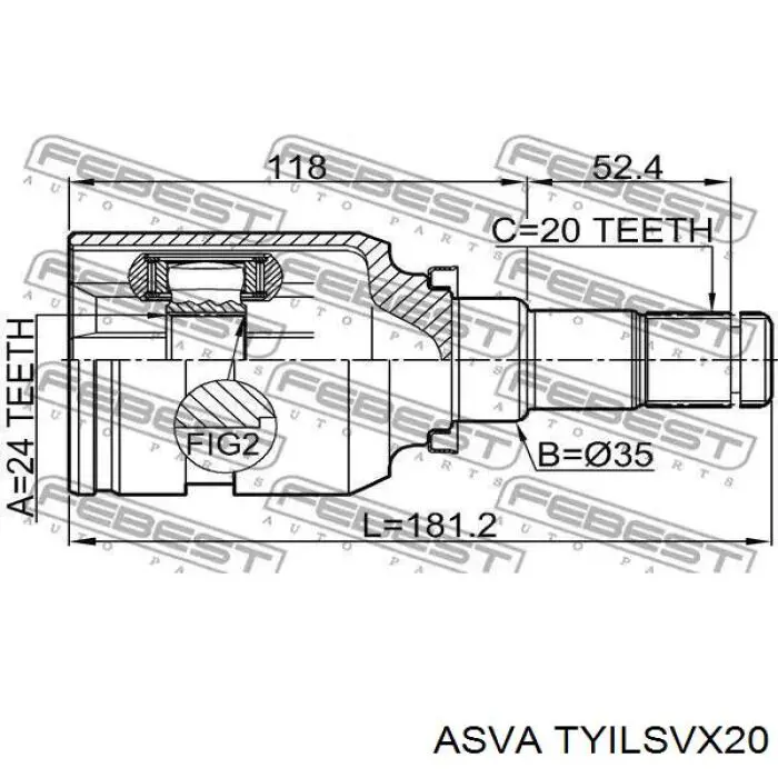ШРУС внутрішній, передній Toyota 4304006040