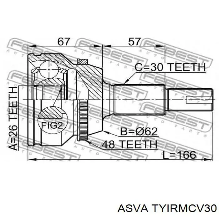 ШРУС внутрішній правий 4303042040 Toyota