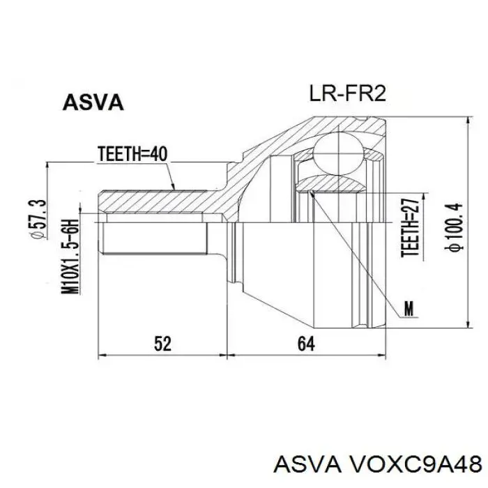 Купити VOXC9A48 Asva Шарнір приводу зовнішній
