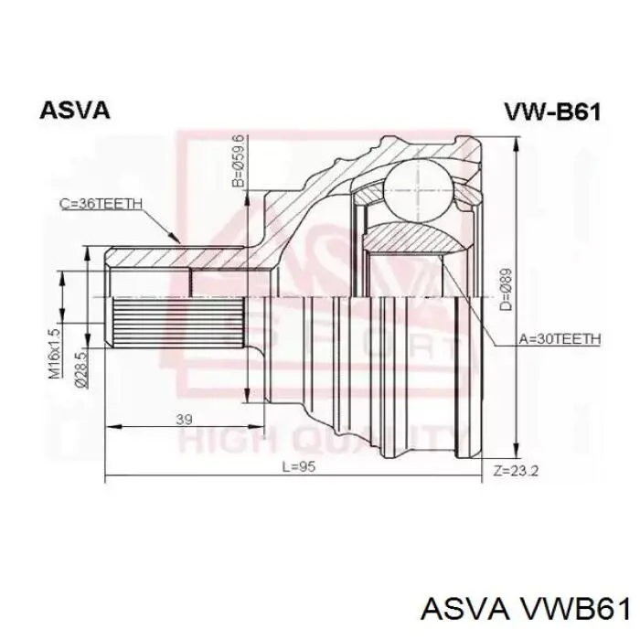 Граната колісна Asva VWB61 ціна, від 29.14 USD