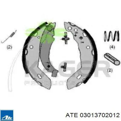 Гальма робочі задні ножні і гальмівні барабани ATE 03013702012