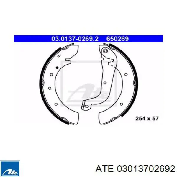 Колодки гальмові задні, барабанні 03013702692 ATE