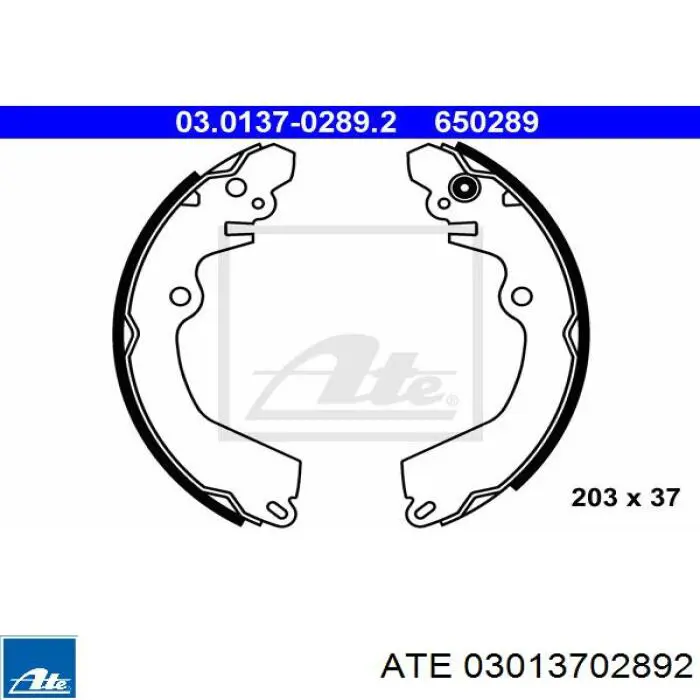 Колодки гальмові задні, барабанні 03013702892 ATE