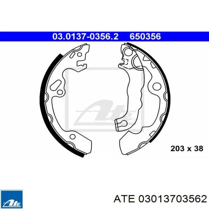 Колодки гальмові задні, барабанні ATE 03013703562 ціна, від 18.98 USD