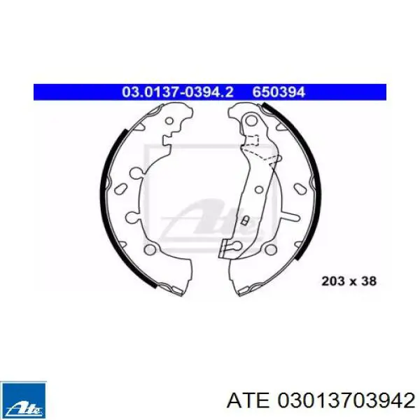 Колодки гальмові задні, барабанні ATE 03013703942 ціна, від 26.80 USD