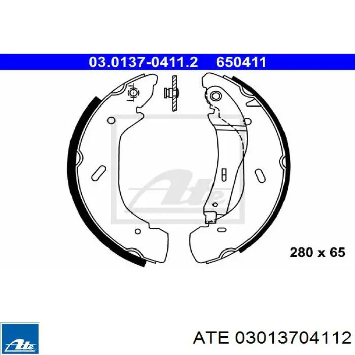 Колодки гальмові задні, барабанні 03013704112 ATE