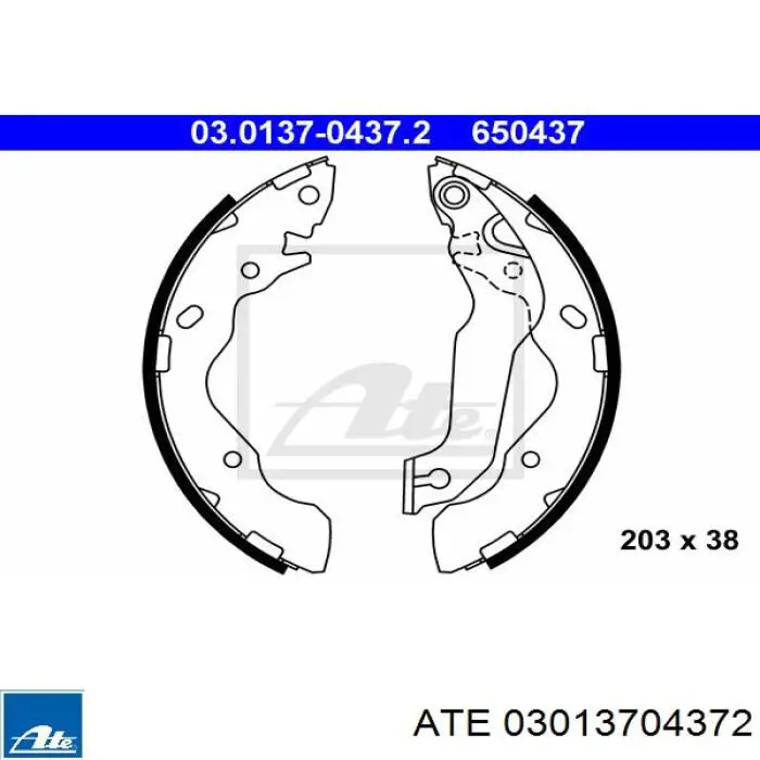 Колодки гальмові задні, барабанні 03013704372 ATE