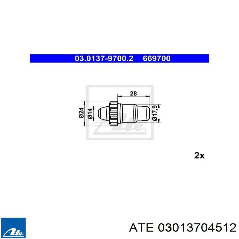 Колодки ручника / стоянкового гальма ATE 03013704512 ціна, від 62.61 USD