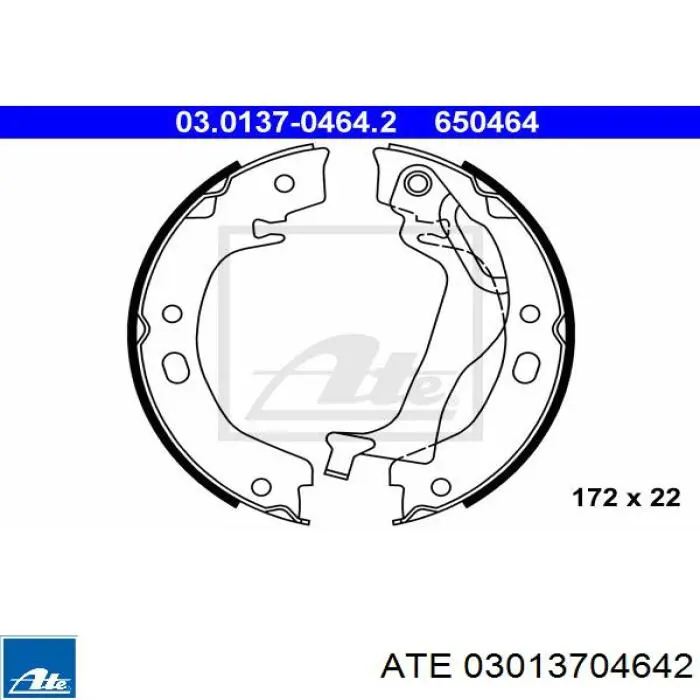 Колодки гальмові задні, барабанні 03013704642 ATE