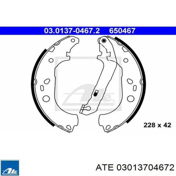 Колодки гальмові задні, барабанні 03013704672 ATE