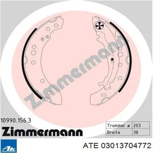 Колодки гальмові задні, барабанні ATE 03013704772 ціна, від 23.12 USD