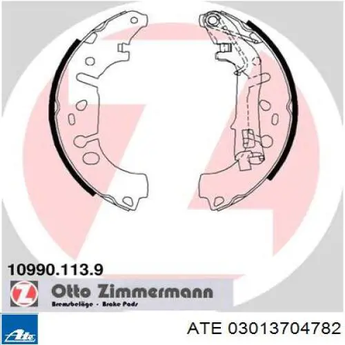 Купити 03013704782 ATE Колодки гальмові задні, барабанні