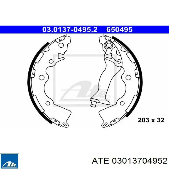 Колодки гальмові задні, барабанні ATE 03013704952 ціна, від 22.31 USD