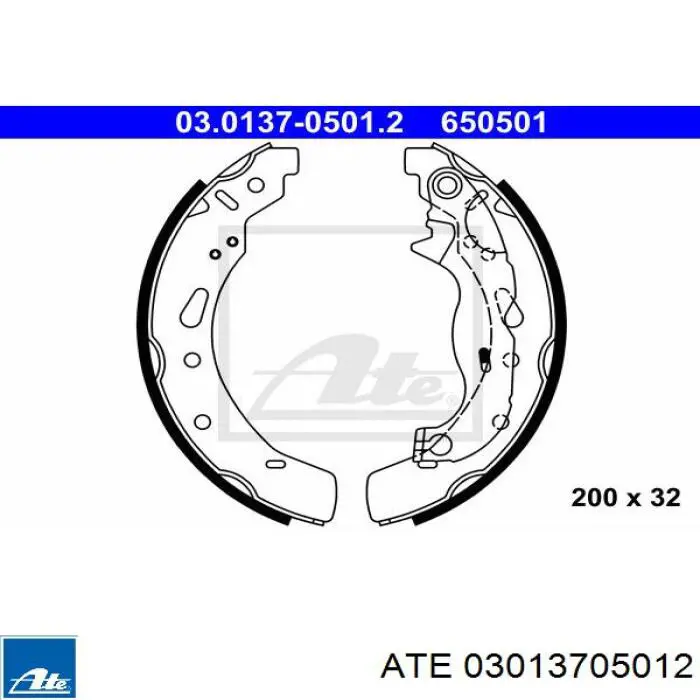 Колодки гальмові задні, барабанні 03013705012 ATE