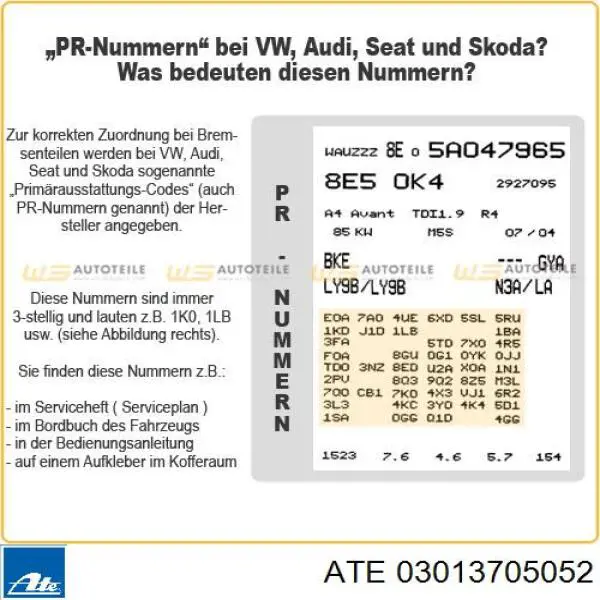 Колодки гальмові задні, барабанні ATE 03013705052 ціна, від 28.19 USD