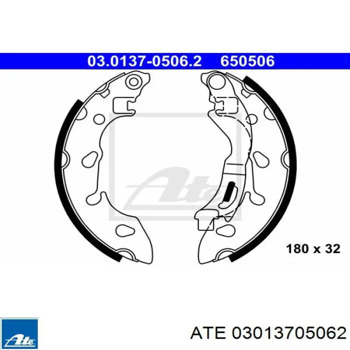 Колодки гальмові задні, барабанні 03013705062 ATE