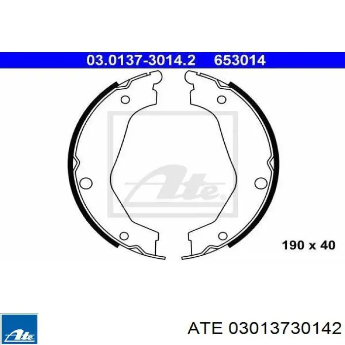 Колодки ручника/стоянкового гальма 03013730142 ATE