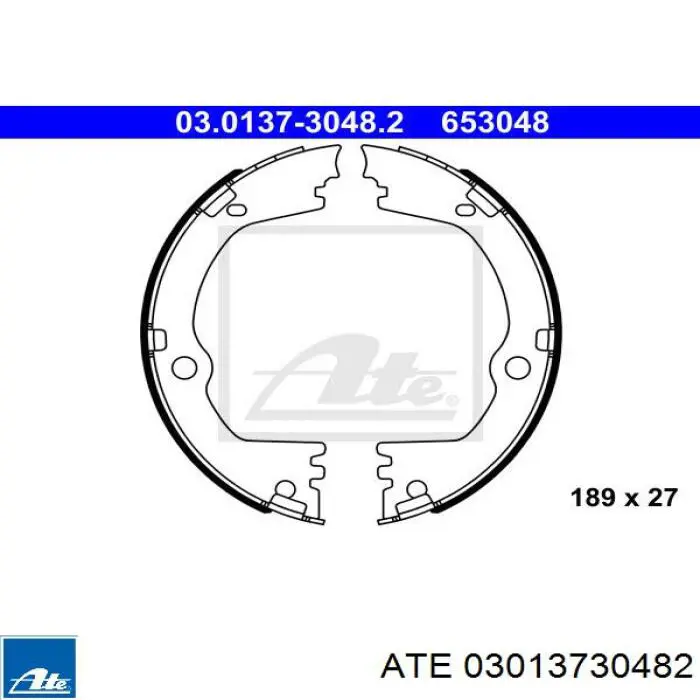 Колодки ручника/стоянкового гальма 03013730482 ATE
