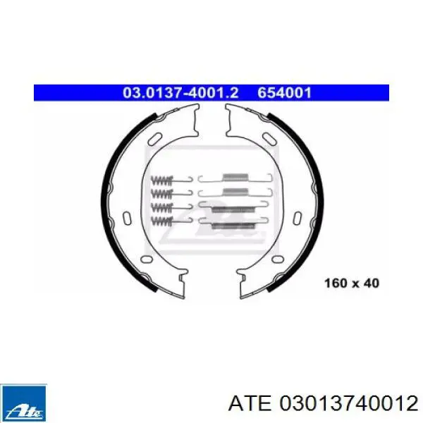 Колодки стоянкового гальма ATE 03013740012