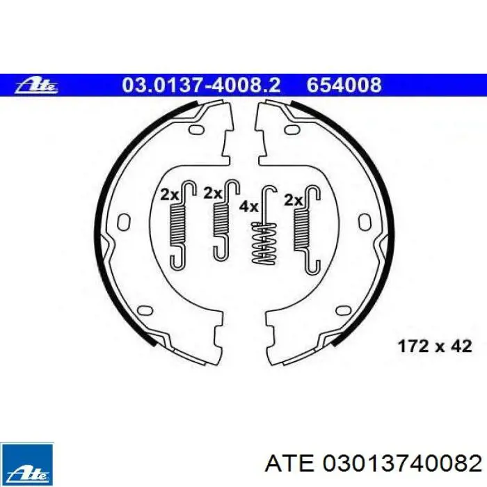 Купити 03013740082 ATE Гальмівні колодки гальма стоянки