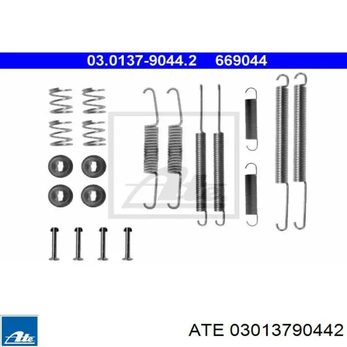 Монтажний комплект задніх барабанних колодок 03013790442 ATE