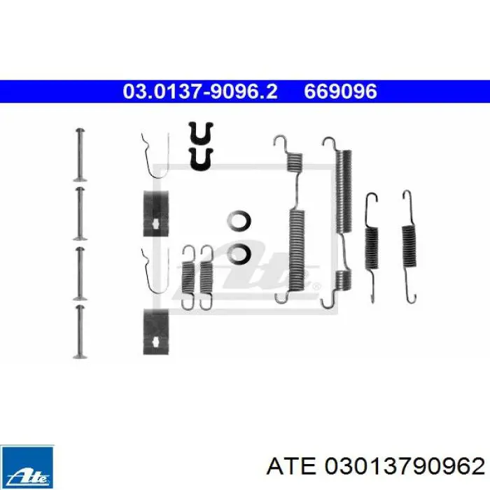 Ремкомплект гальмівних колодок 03013790962 ATE