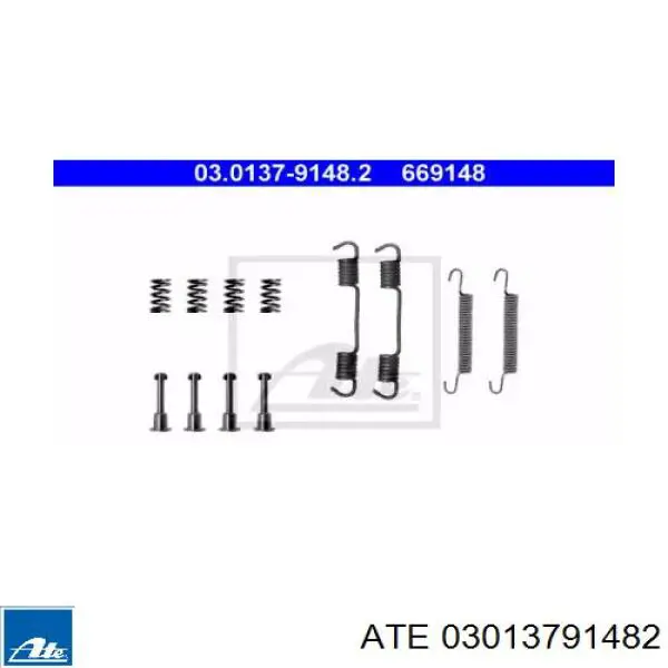 Ремкомплект гальмівних колодок 03013791482 ATE