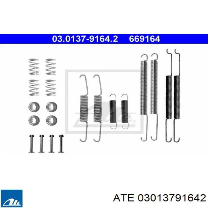 Монтажний комплект задніх барабанних колодок ATE 03013791642 ціна, від 6.26 USD