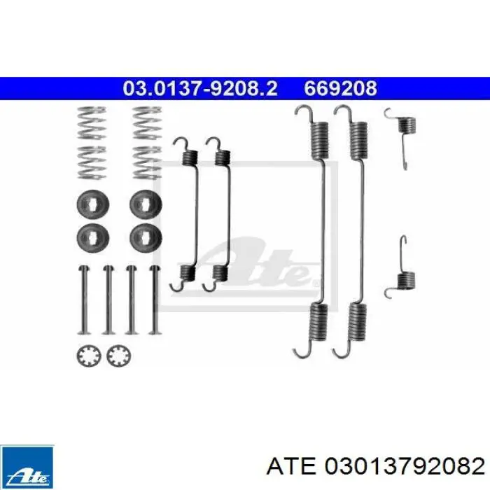 Монтажний комплект задніх барабанних колодок 03013792082 ATE