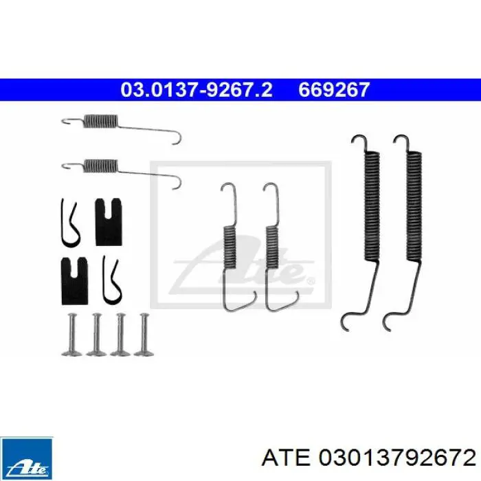 Ремкомплект гальмівних колодок 03013792672 ATE