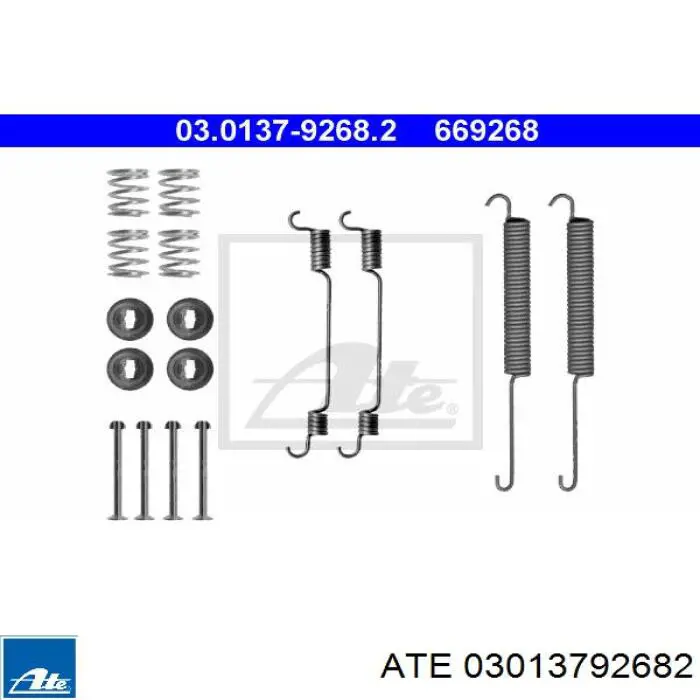 Монтажний комплект задніх барабанних колодок 03013792682 ATE