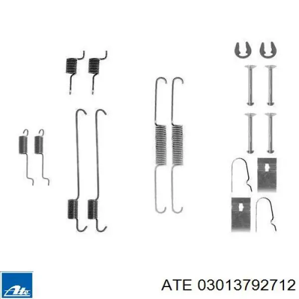 Монтажний комплект задніх барабанних колодок ATE 03013792712 ціна, від 5.86 USD