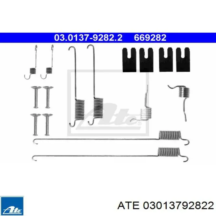 Монтажний комплект задніх барабанних колодок ATE 03013792822 ціна, від 7.50 USD