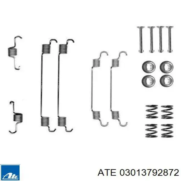 Монтажний комплект задніх барабанних колодок ATE 03013792872