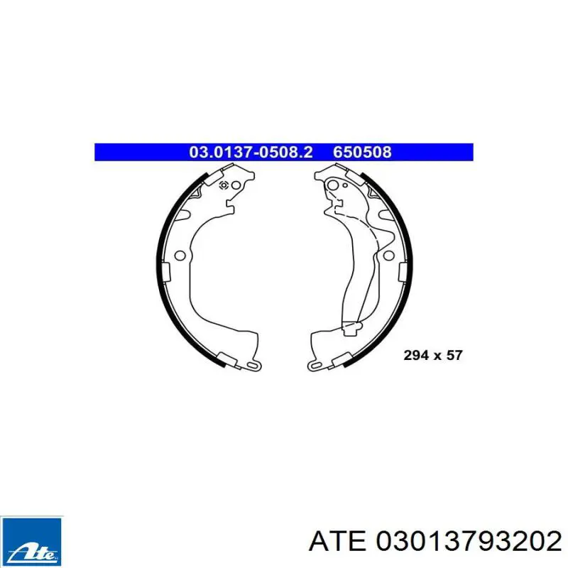 Ремкомплект гальмівних колодок ATE 03013793202 ціна, від 18.26 USD