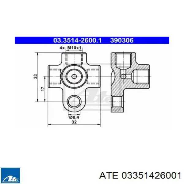 Трійник гальмівних трубок Mercedes A0004285024 ціна, від 11.29 USD