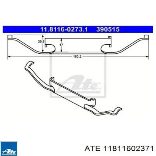 Пружинна засувка супорту ATE 11811602371 ціна, від 6.73 USD