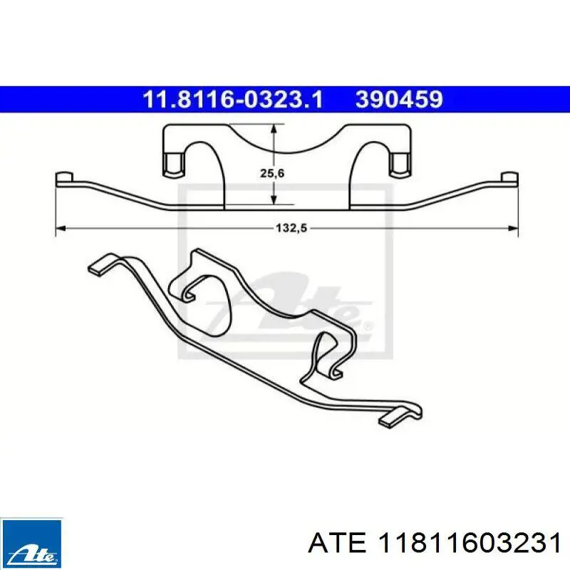 Комплект пружинок кріплення дискових колодок, задніх A0014212291 Mercedes