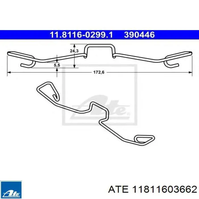 Пружинна засувка супорту ATE 11811603662 ціна, від 15.72 USD