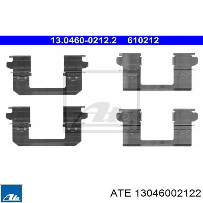 Комплект пружинок кріплення дискових колодок, передніх 13046002122 ATE