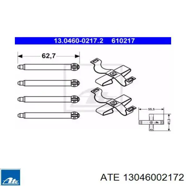 Ремкомплект гальмівних колодок ATE 13046002172 ціна, від 5.22 USD