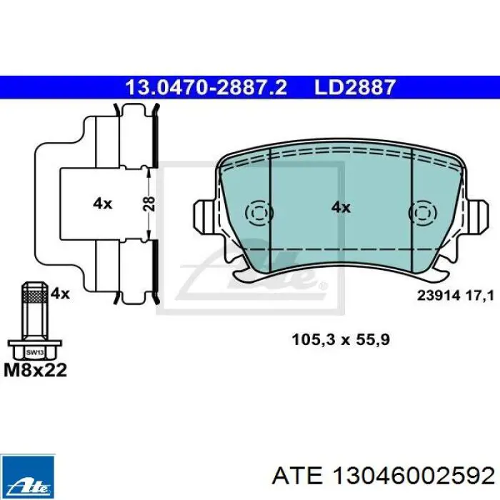 Комплект пружинок кріплення дискових колодок, задніх 71770021 Fiat/Alfa/Lancia