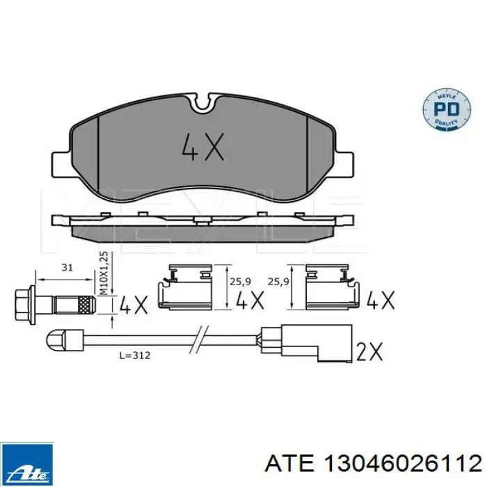 Гальмівні колодки ATE 13046026112 ціна, від 42.67 USD