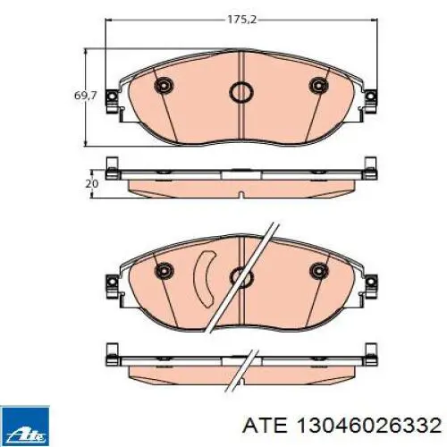 Гальмівні колодки ATE 13046026332 ціна, від 93.43 USD