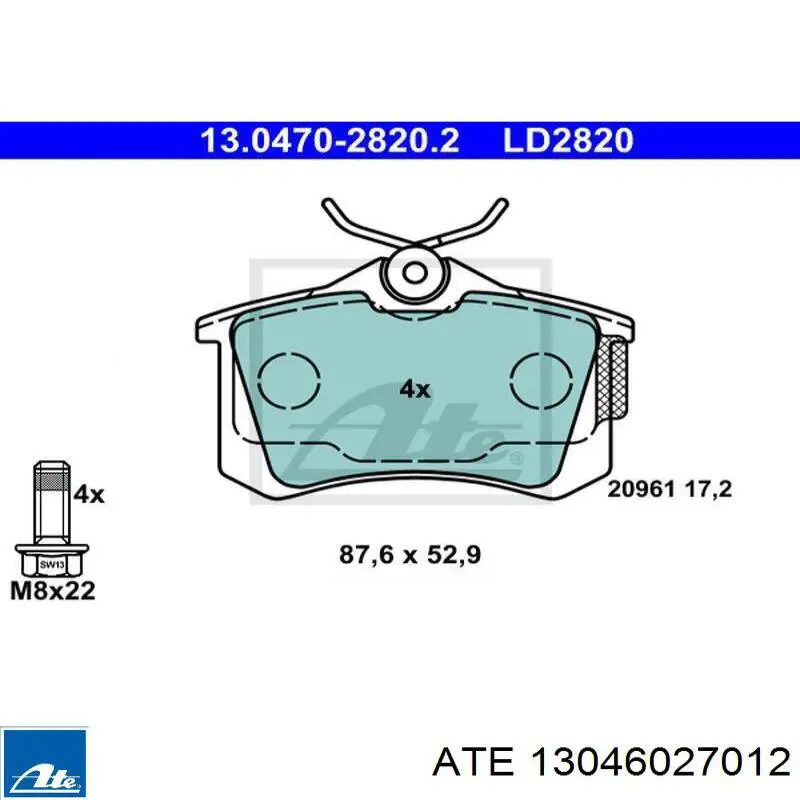 Гальмівні колодки ATE 13046027012 ціна, від 40.75 USD