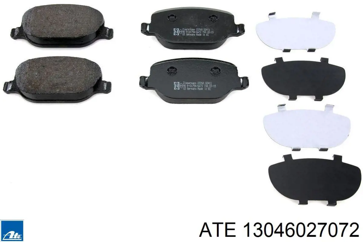 Задні гальмівні колодки 13046027072 ATE