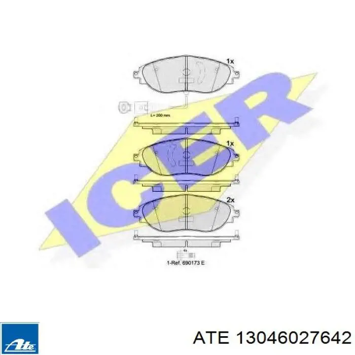 Гальмівні колодки ATE 13046027642 ціна, від 78.71 USD
