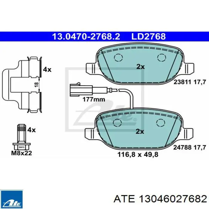 Купити B111403 Denckermann Задні колодки